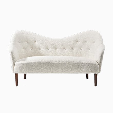 Image of Boucle Samspel Sofa by Carl Malmsten for AB Record, 1950s