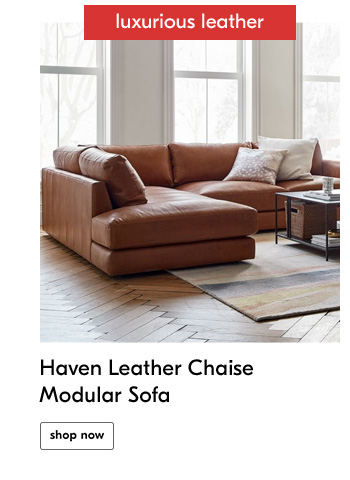 Haven Leather Chaise Modular Sofa