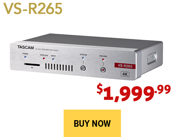 Tascam VS-R265 (VSR-265) 4K/UHD IP Live Streaming Encoder - Buy Now at CCI Soutions