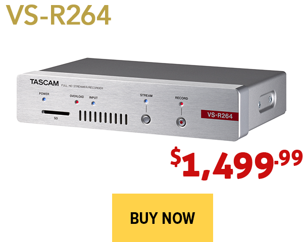 Tascam VS-R264 Full HD Over IP Live Streaming Encoder - Buy Now at CCI Soutions
