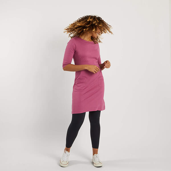 Starburst Plain Jersey Dress