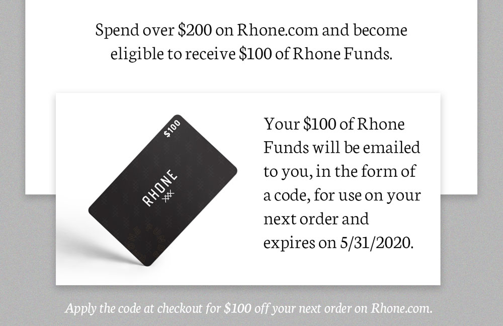 Copy Block 2 - Spend over $200 on Rhone.com