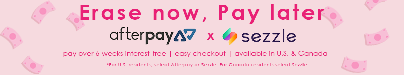 choose afterpay or sezzle at checkout for 4 easy, interest-free installments