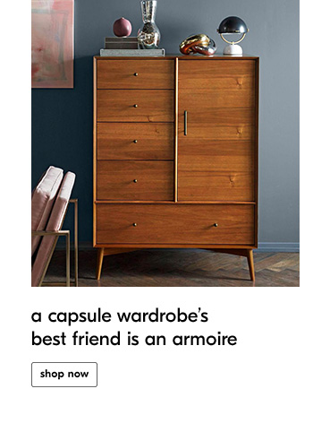 a capsule wardrobe’s best friend is an armoire
