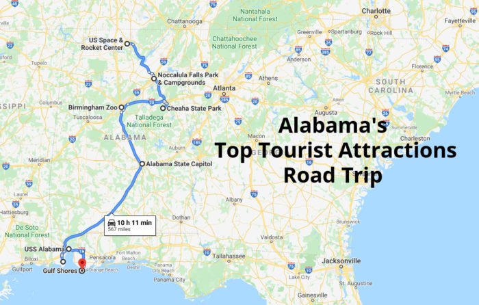 This Road Trip Will lead You To Some Of Alabama''s Top Tourist Attractions