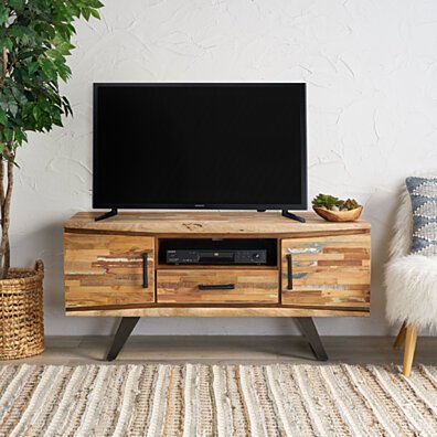 Iris Handcrafted Boho Reclaimed Wood TV Stand