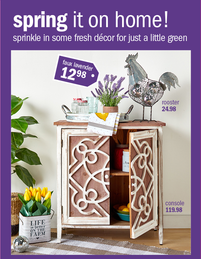 spring it on home! sprinkle in some fresh décor for just a little green