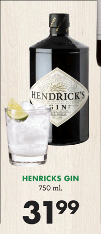 HENRICKS GIN - 750 milliliters - $31.99