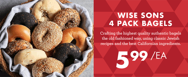 WISE SONS - 4 PACK BAGELS - $5.99 each