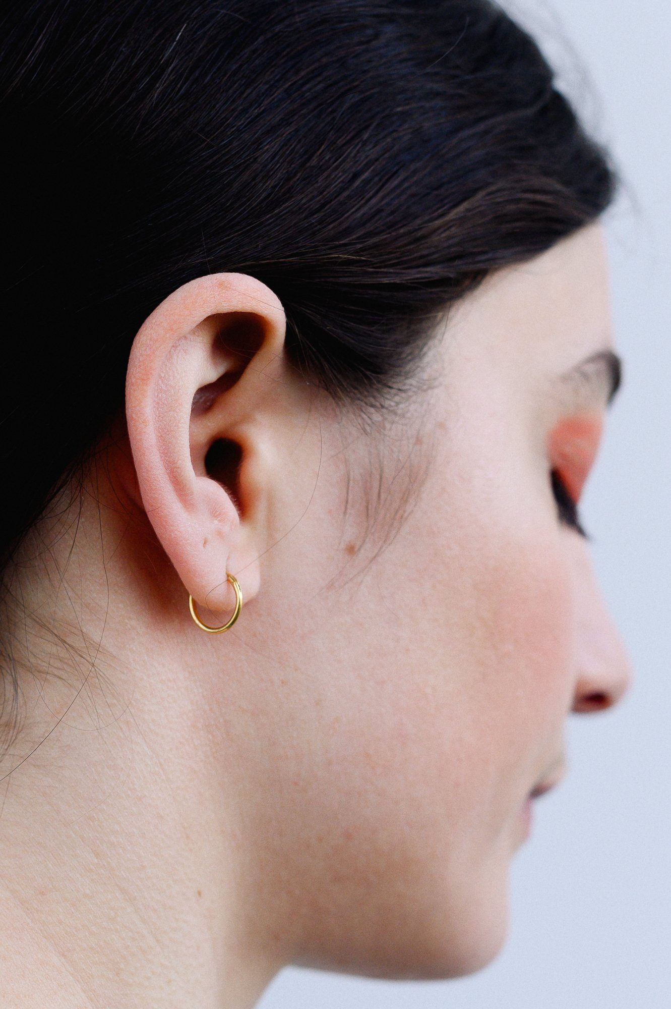 Gold Sleeper Hoop Earrings