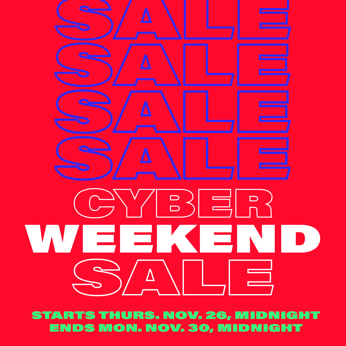 Shop Black Friday Cyber Weekend Sale Now!