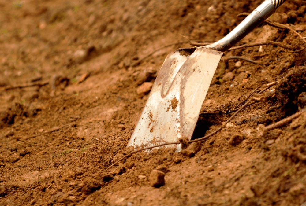 Close-up of a shovel