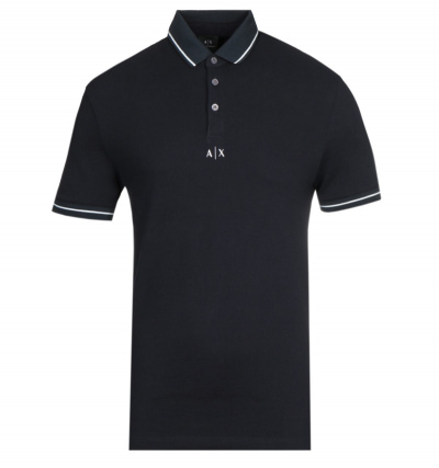 Armani Exchange Tipped Navy Polo Shirt