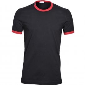 Sport Contrast Trim Logo T-Shirt, Black/red