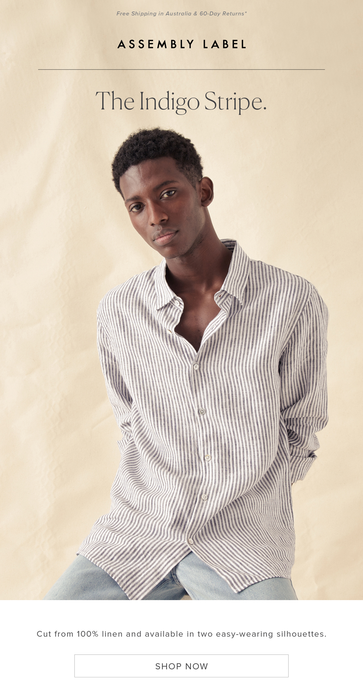 Casual Long Sleeve Shirt Indigo Stripe | Assembly Label
