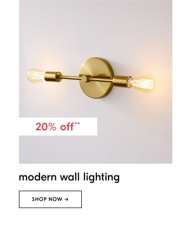 20% off* modern wall lighting