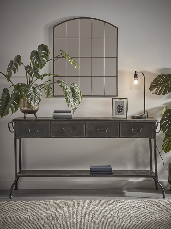 Industrial Iron Console Table