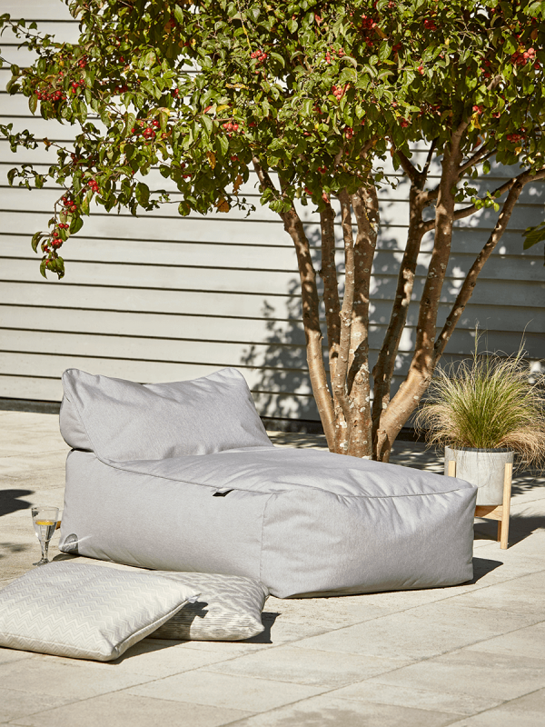 Indoor Outdoor Beanbag Lounger - Soft Grey