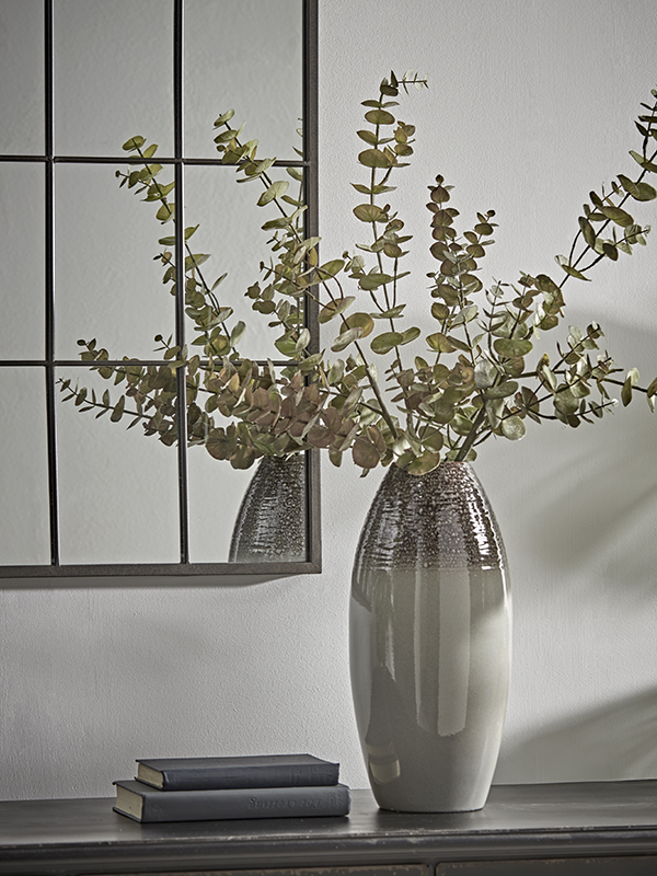 NEW Dipped Grey Glazed Vase