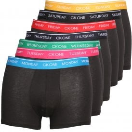 7-Pack "Days of the Week" Boxer Trunks, Black