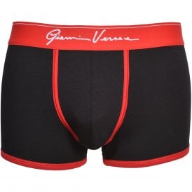 Gianni Signature Sport Low-Rise Boxer Trunk, Black/red