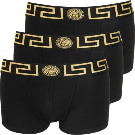 3-Pack Iconic Low-Rise Boxer Trunks, Black/gold