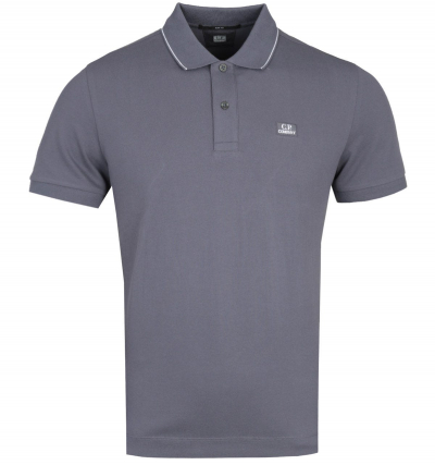 CP Company Blue Tipped Short Sleeve Polo Shirt