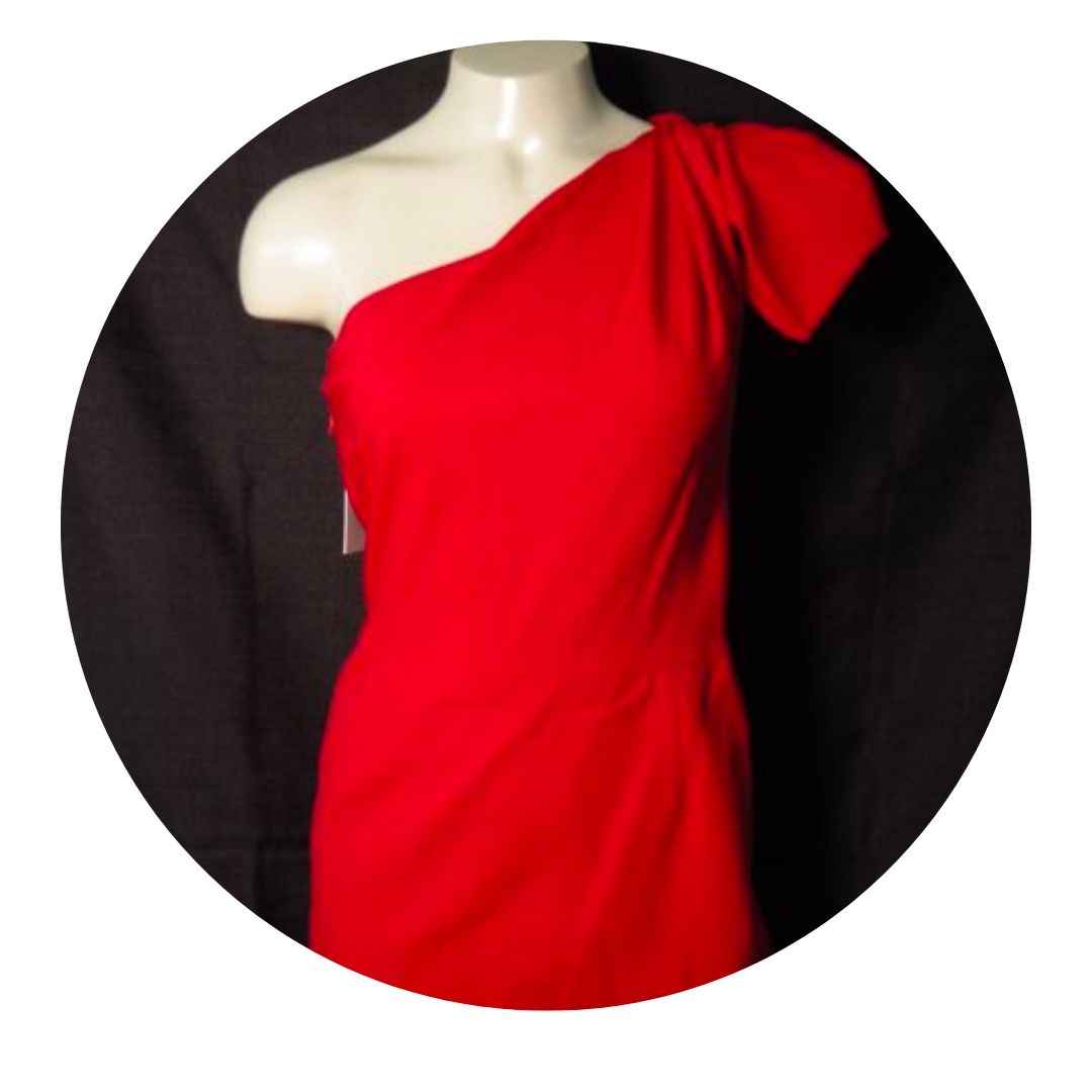 Valentino Women's Red One Shoulder Dress Size 4