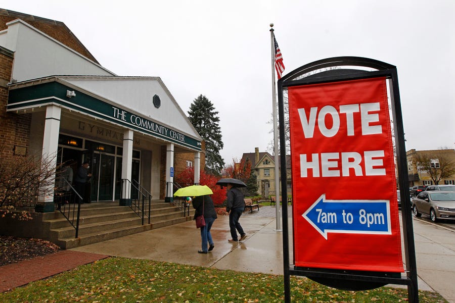 Voters head to the polls in Cedarburg  Nov. 6, 2018.