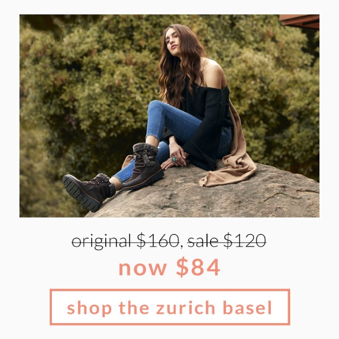 Original $160, Sale $120, now $84! Shop the Zurich Basel