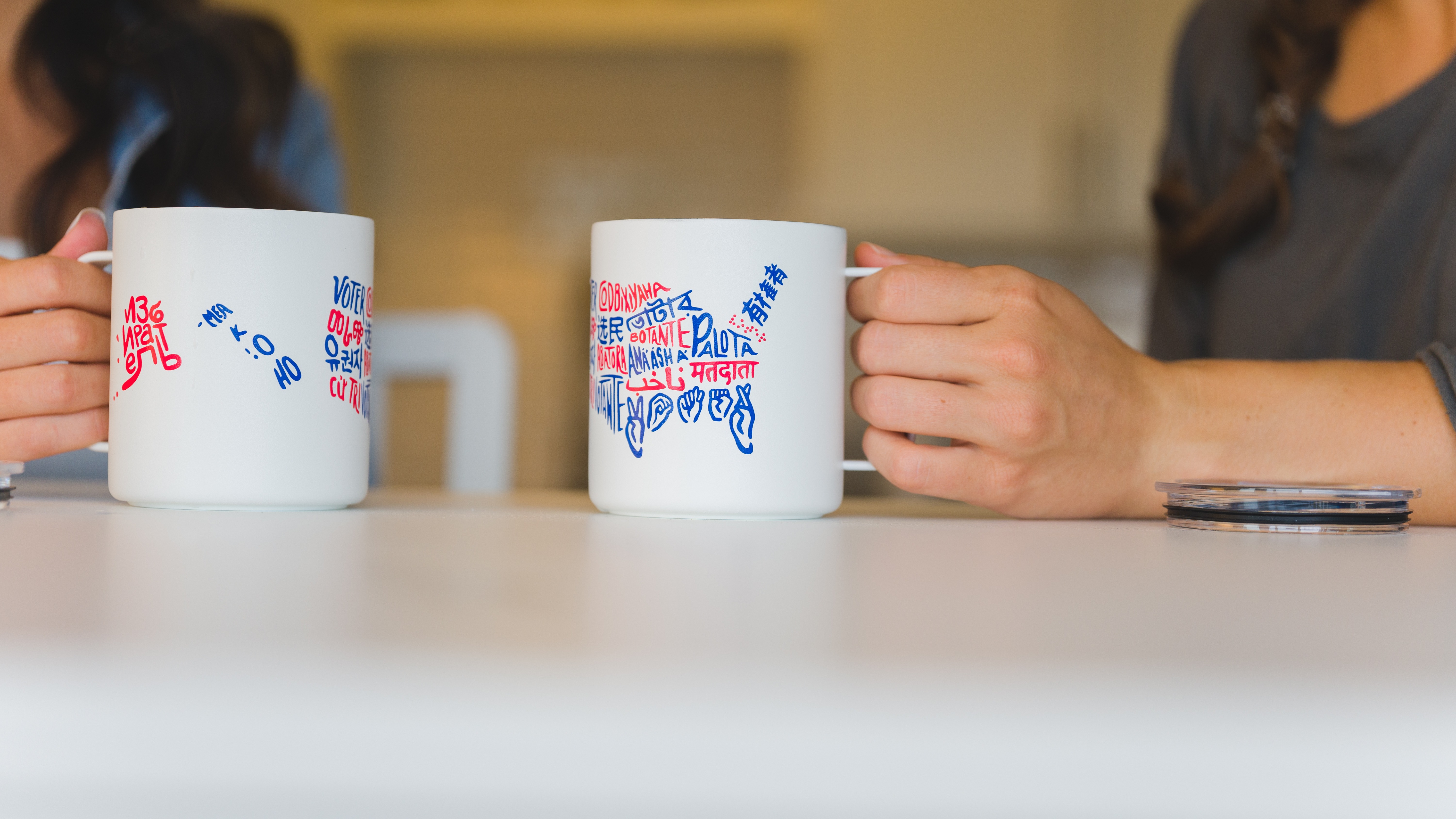 Voter Camp Cups on a table.