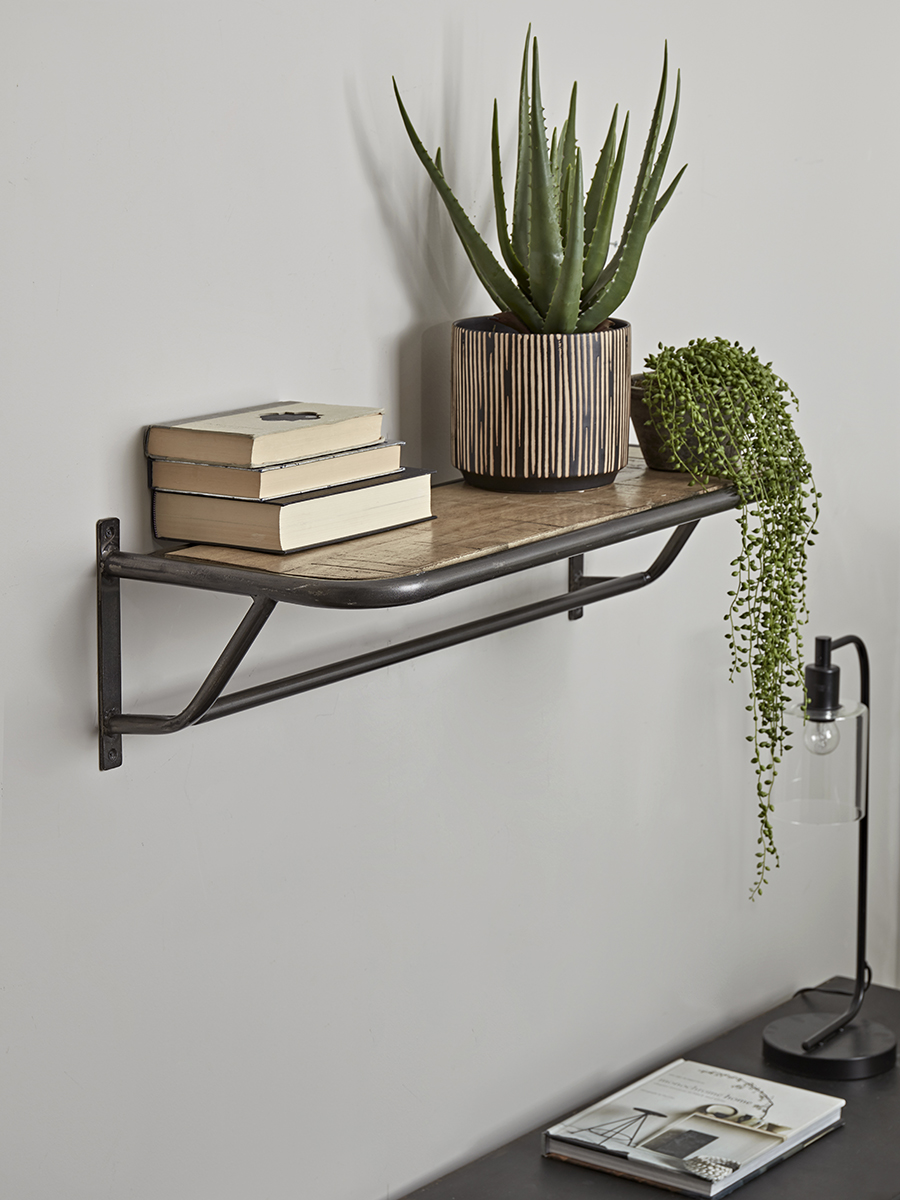 Industrial Wood & Metal Shelf