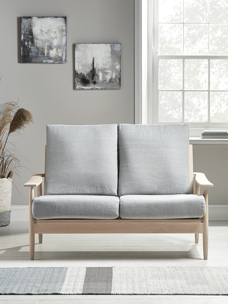 Beech Spindleback Sofa - Soft Grey