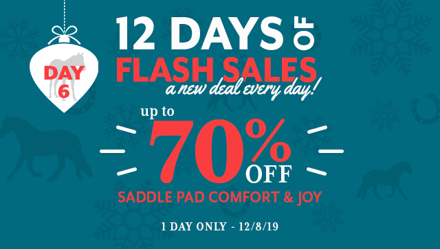 12 Days of Flash Sales: Day 6 up to 70% Saddle Pads.