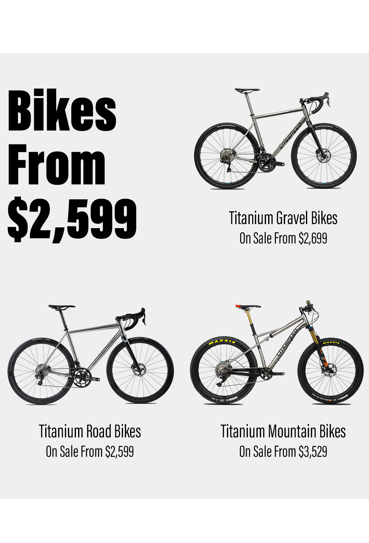 Bikes from $2,999 - shop the Litespeed Summer Sale now!