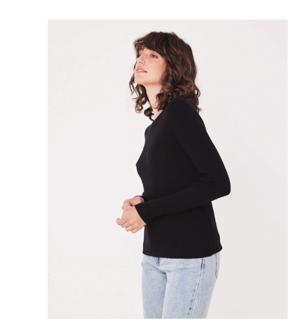 Ella Long Sleeve Knit Black | Assembly Label