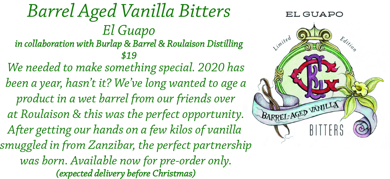 El Guapo Barrel Aged Vanilla Bitters