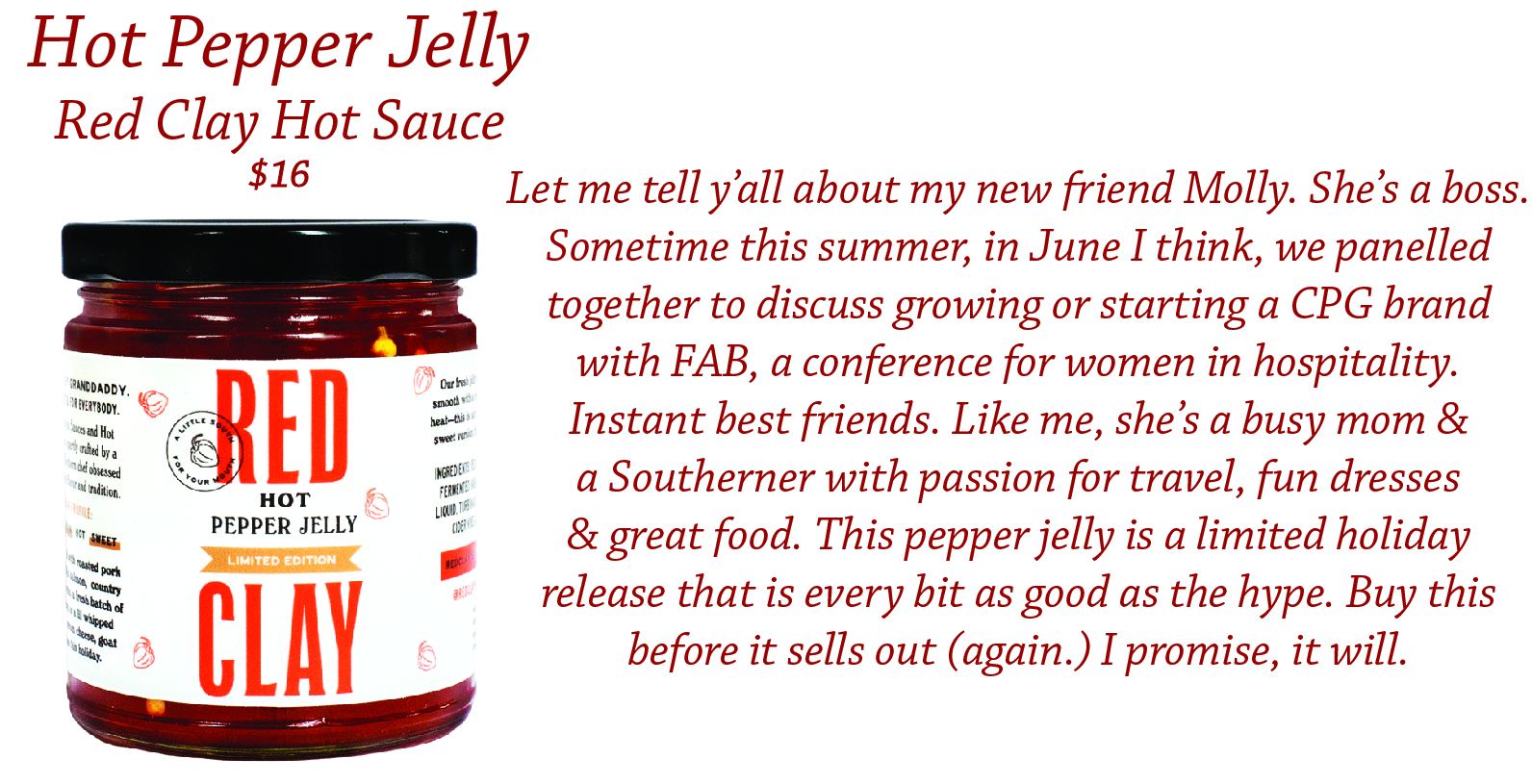 Red Clay Hot Pepper Jelly