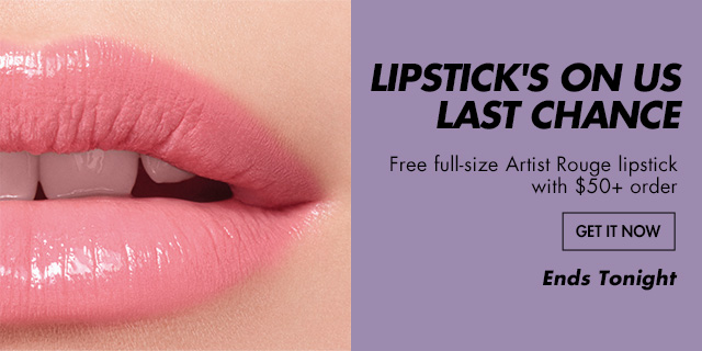 Last chance to grab your FREE full-size Artist Rouge lipstick with $50+ order. No code.