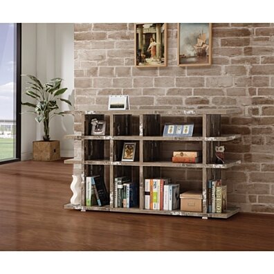 Embellishing Wooden Open Bookcase, Brown