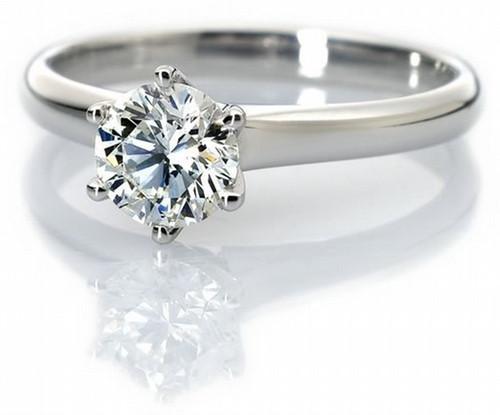 30 Pointer Classic 6 Prong Solitaire Ring made in Platinum SKU 0012
