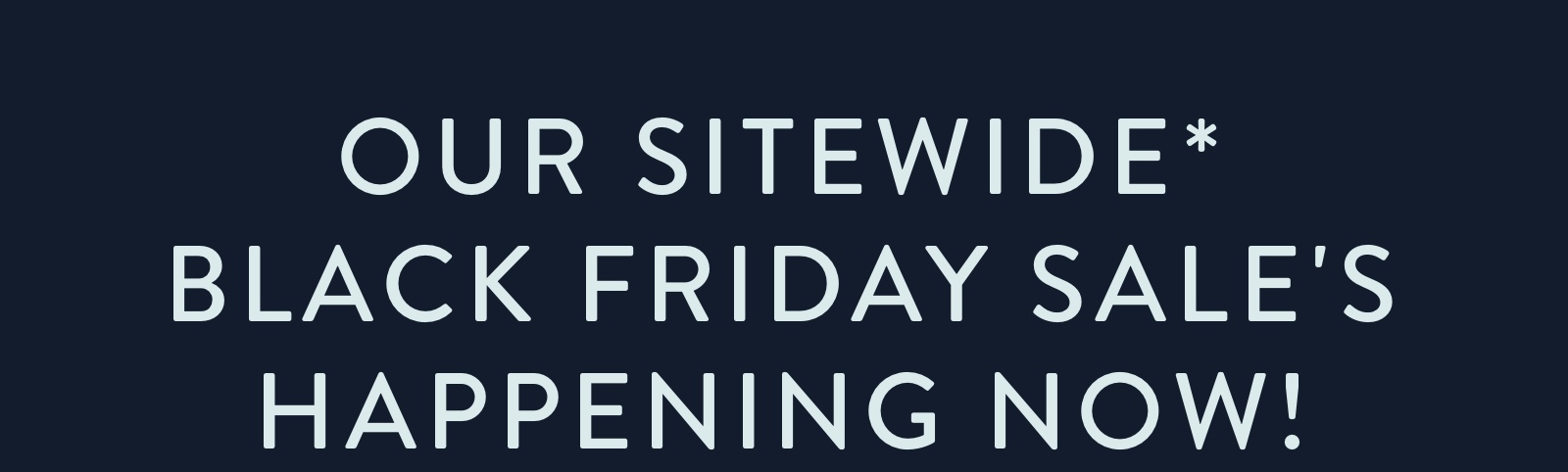 Our Sitewide* Black Friday Sale''s Happening Now!