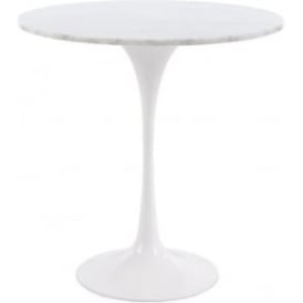 Marble Tulip Style Circular Side Table