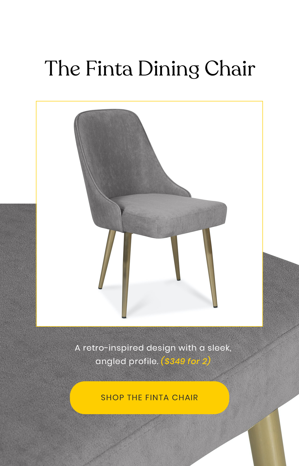 The Finta Dining Chair | A retro-inspired design with a sleek, angled profile. ($349 for 2)