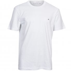 Embroidered Logo Crew-Neck T-Shirt, Calvin White