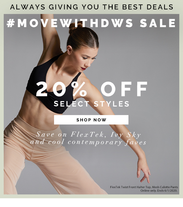 Always giving you the best deals.
#MoveWithDWS Sale 20% off select styles. Save on FlexTek, Ivy Sky, and cool contemporary faves. Shop the Sale