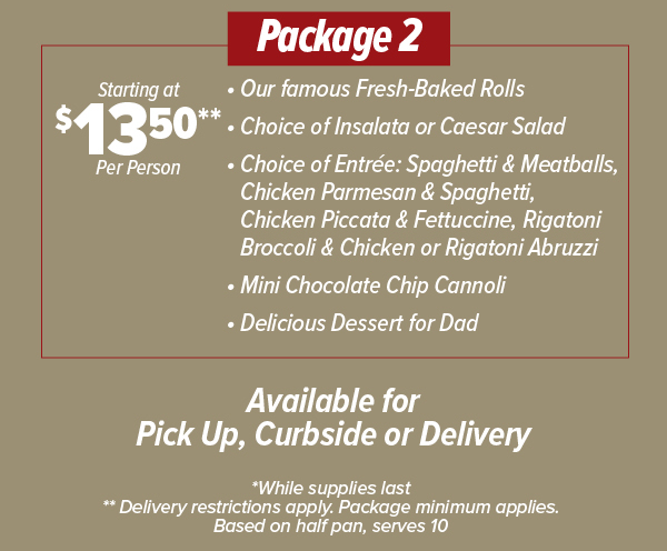 Package 2 starting at $13.50 per person