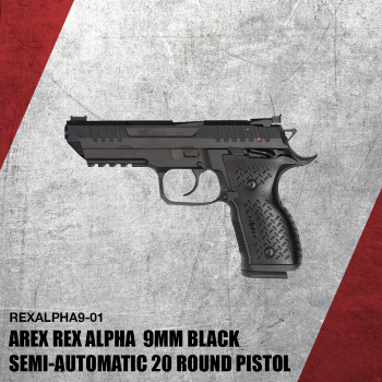 Arex Rex Alpha 9 9mm Black Semi-Automatic 20 Round Pistol
