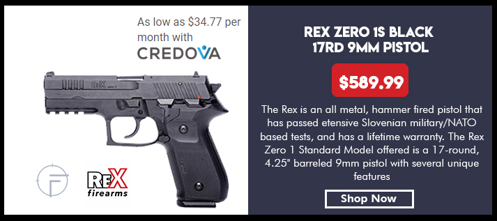 Arex Rex Zero 1S-01 Black 9mm Semi-Automatic 17 Round Pistol