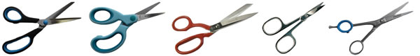 Types of left-handed scissors